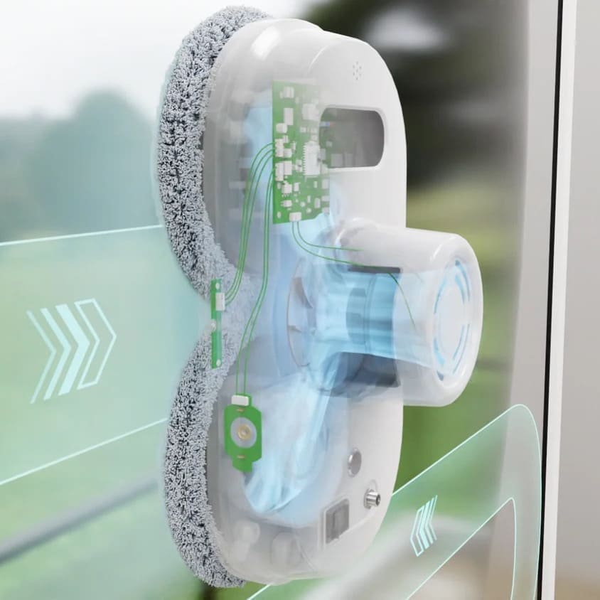 Robot lave-vitre purenza : Aspiration efficaces des allergènes.